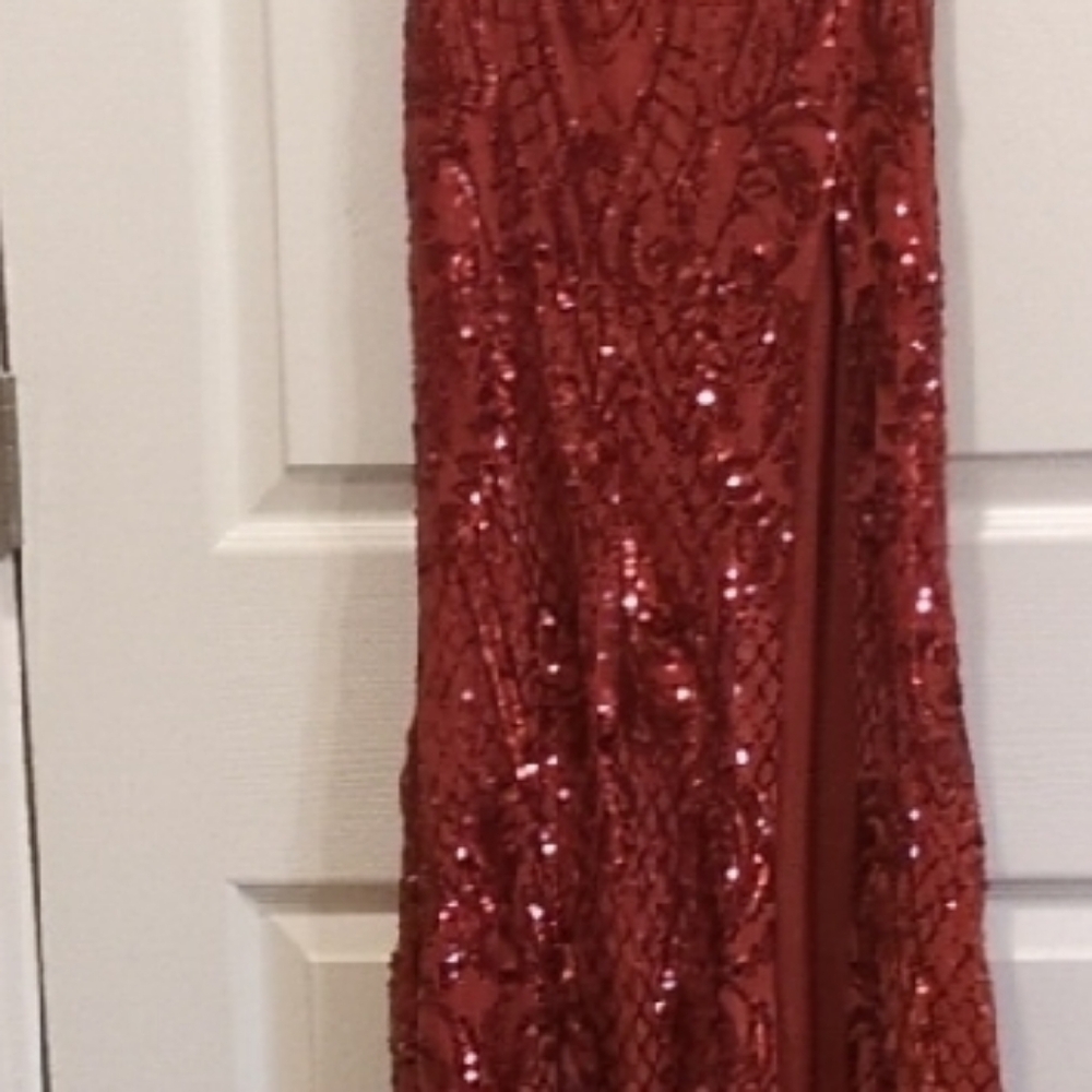 Elegant Red Sequin Gown